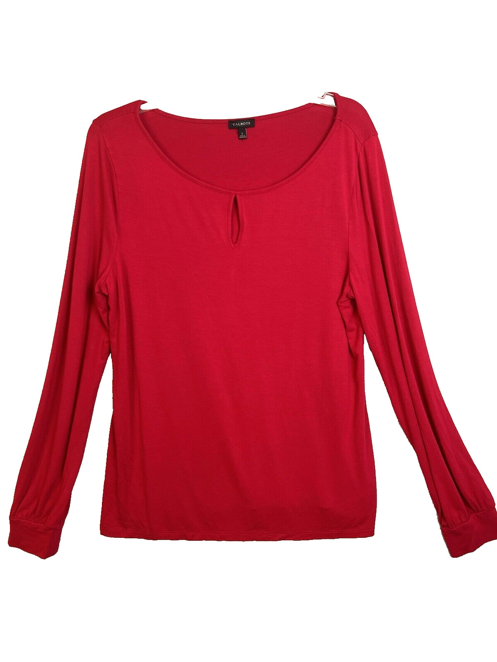 Talbots Top Women's Large Pink Keyhole Neck Stretch Career Minimalist Classic